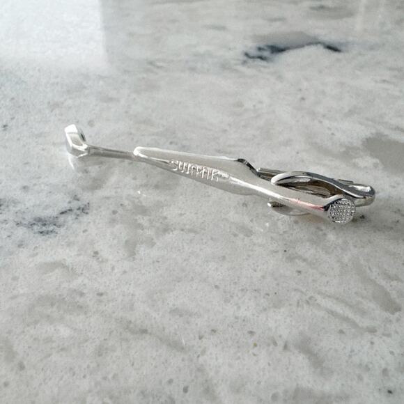Swank Golf Club Tie‎ Clip Men One Size Silver Tone Golf Themed Vintage Accessory - Picture 3 of 5
